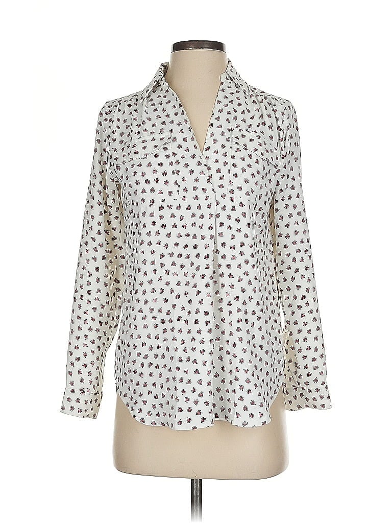 Pre-owned Ann Taylor Factory 3/4 Sleeve Blouse In White