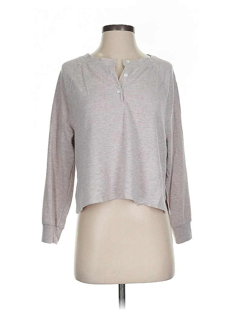 Click to view more detailed imagery on our partner's website Pre-owned Victoria's Secret Long Sleeve Henley Shirt In Gray