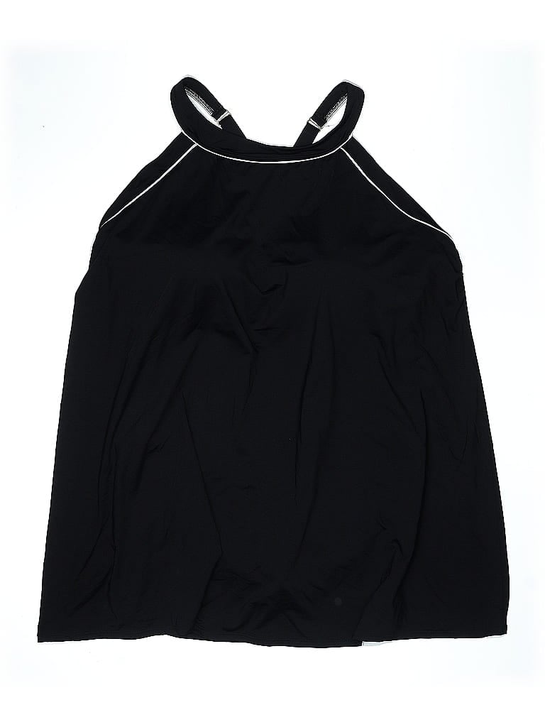 Pre-owned Lands' End Swimsuit Top Black Swimwear