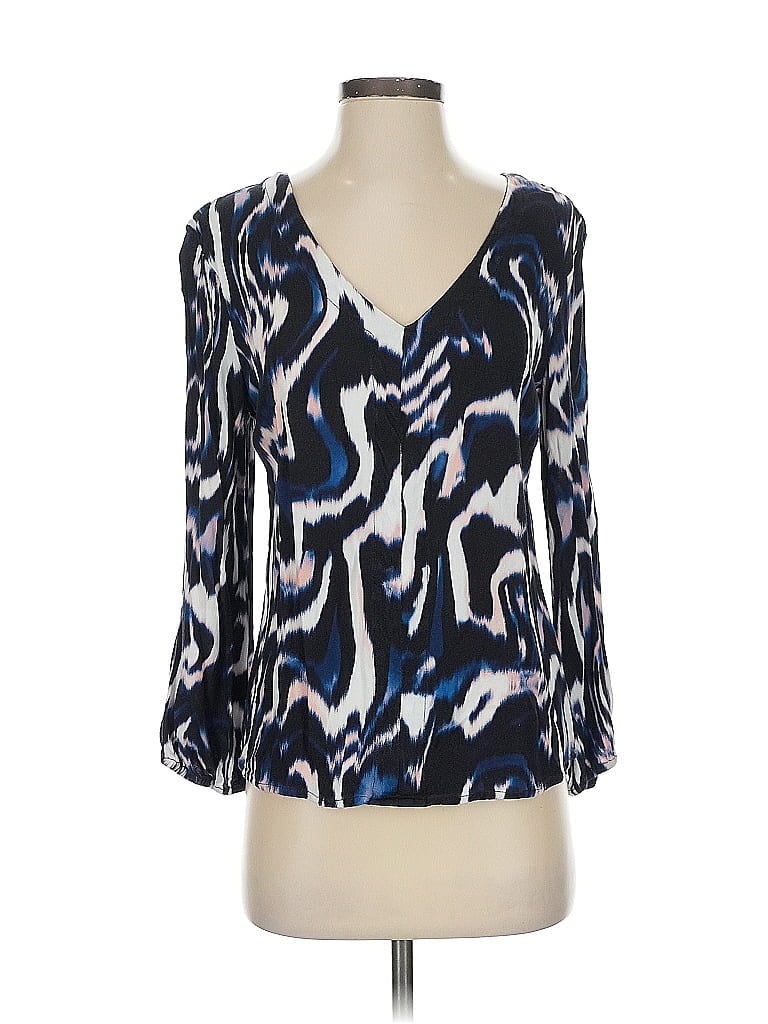 Pre-owned Liverpool Los Angeles 3/4 Sleeve Blouse In Blue