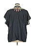 Johnny Was 100% Linen Black Short Sleeve Blouse Size XL - photo 2