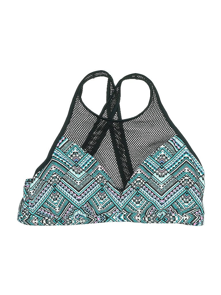 Gossip Print Teal Swimsuit Top Size XL - photo 1