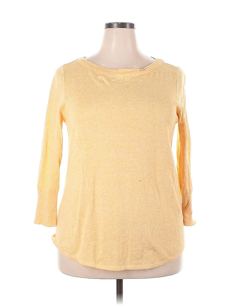 Pre-owned Nic + Zoe Pullover Sweater In Yellow