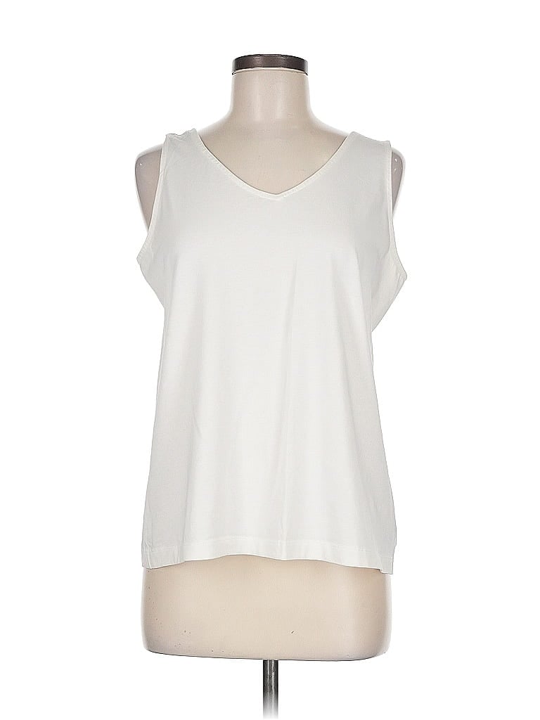Pre-owned Chico's Sleeveless T-shirt In White