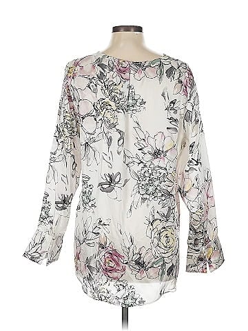 White House Black Market Long Sleeve Silk Top (view 2)