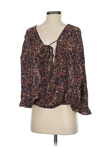 Haute Hippie Long Sleeve Silk Top (view 2)