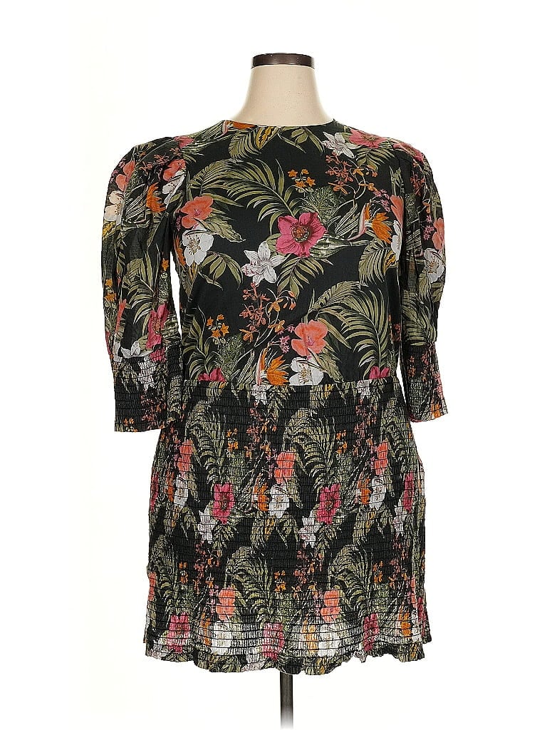Rebecca Minkoff 100% Cotton Tropical Black Casual Dress Size XXL - photo 1