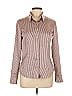 Contempo Stripes Brown Pink Long Sleeve Blouse Size 12 - photo 1