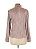 Contempo Stripes Brown Pink Long Sleeve Blouse Size 12 - photo 2