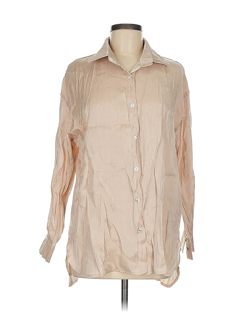 Pre-owned Shein Long Sleeve Blouse In Tan
