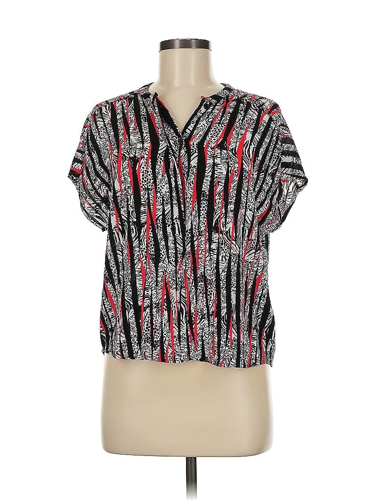 Pre-owned Bimba Y Lola Short Sleeve Blouse In Black