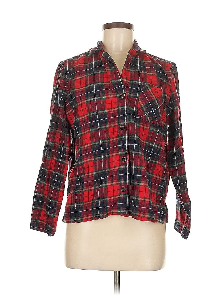 Pre-owned Old Navy 3/4 Sleeve Button Down Shirt In Red