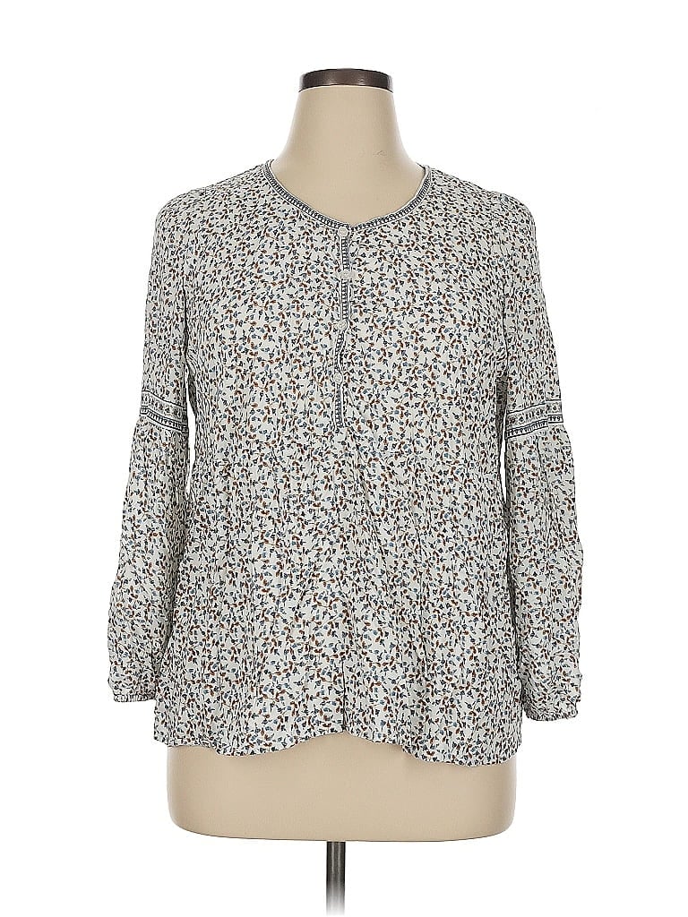 Pre-owned Max Studio 3/4 Sleeve Blouse In Gray