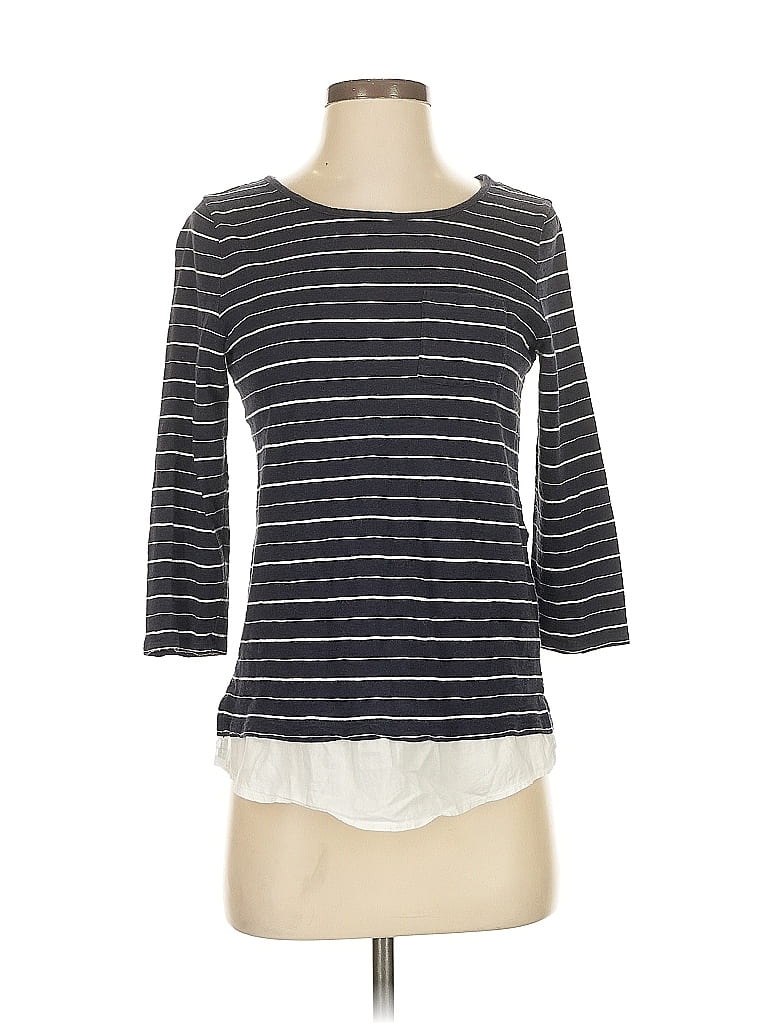 Pre-owned Chico's 3/4 Sleeve T-shirt In Blue