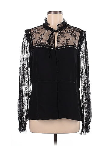 Elie Tahari Long Sleeve Silk Top (view 1)