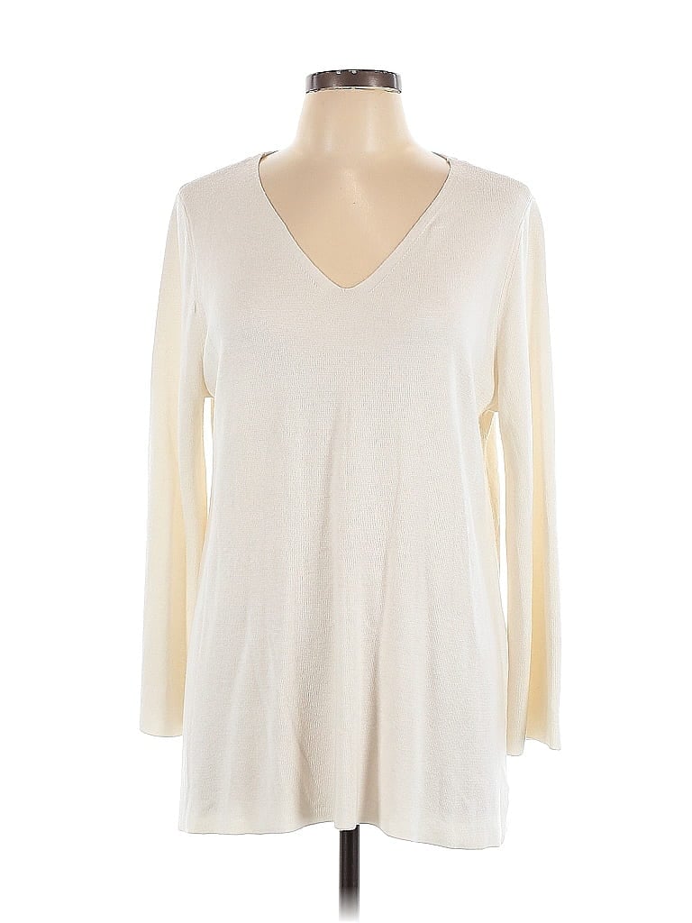 Pre-owned Chico's Pullover Sweater In White