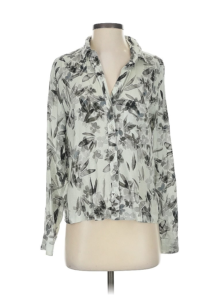 Click to view more detailed imagery on our partner's website Pre-owned Cloth & Stone Long Sleeve Blouse In Silver