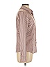 Contempo Stripes Brown Pink Long Sleeve Blouse Size 12 - photo 4