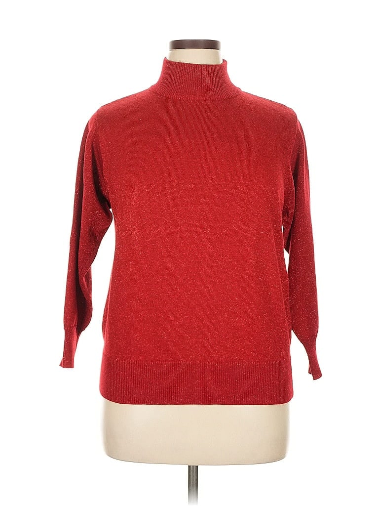 Pre-owned Dressbarn Turtleneck Sweater In Red