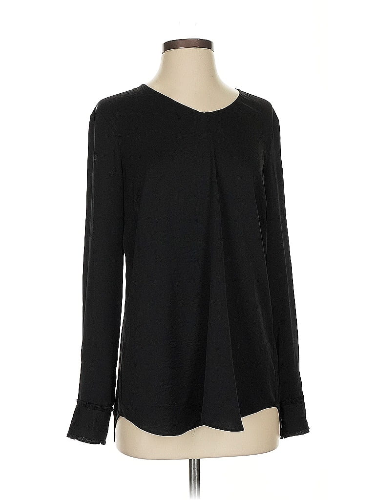 Pre-owned Cabi Long Sleeve Top Black Keyhole Neckline Tops