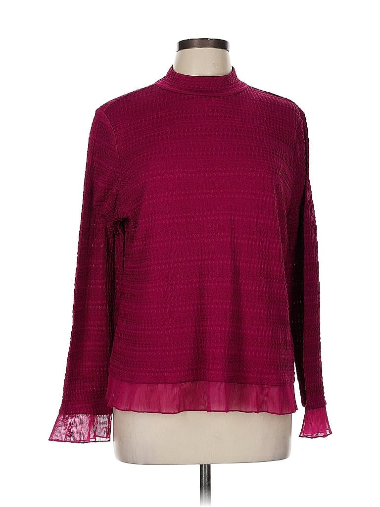 Pre-owned Calligraphie Long Sleeve Blouse In Burgundy