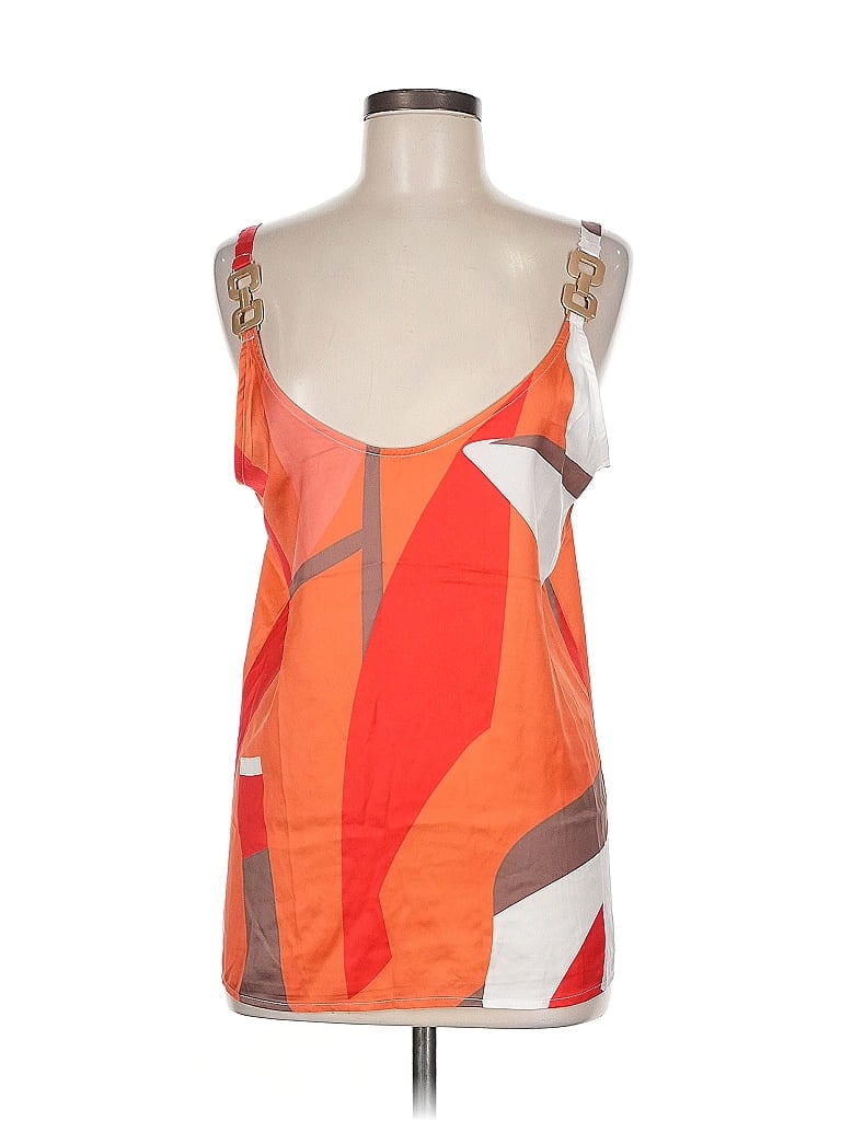 Pre-owned Made With Love Sleeveless Top Orange Square Neckline Tops