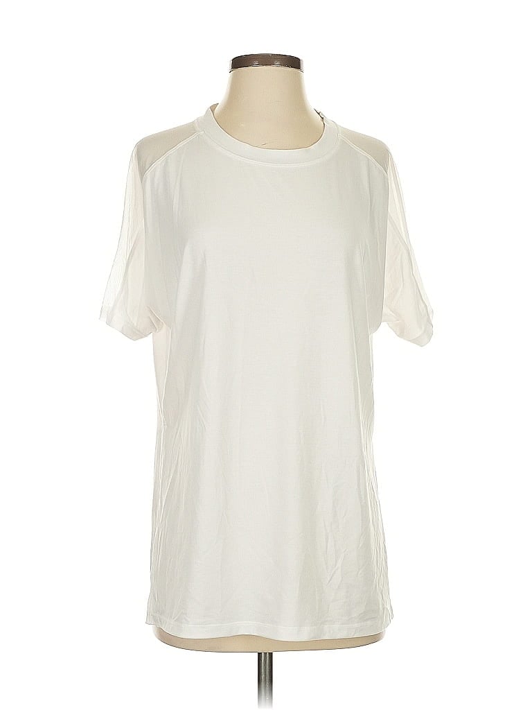 Pre-owned Athleta Short Sleeve T-shirt In White