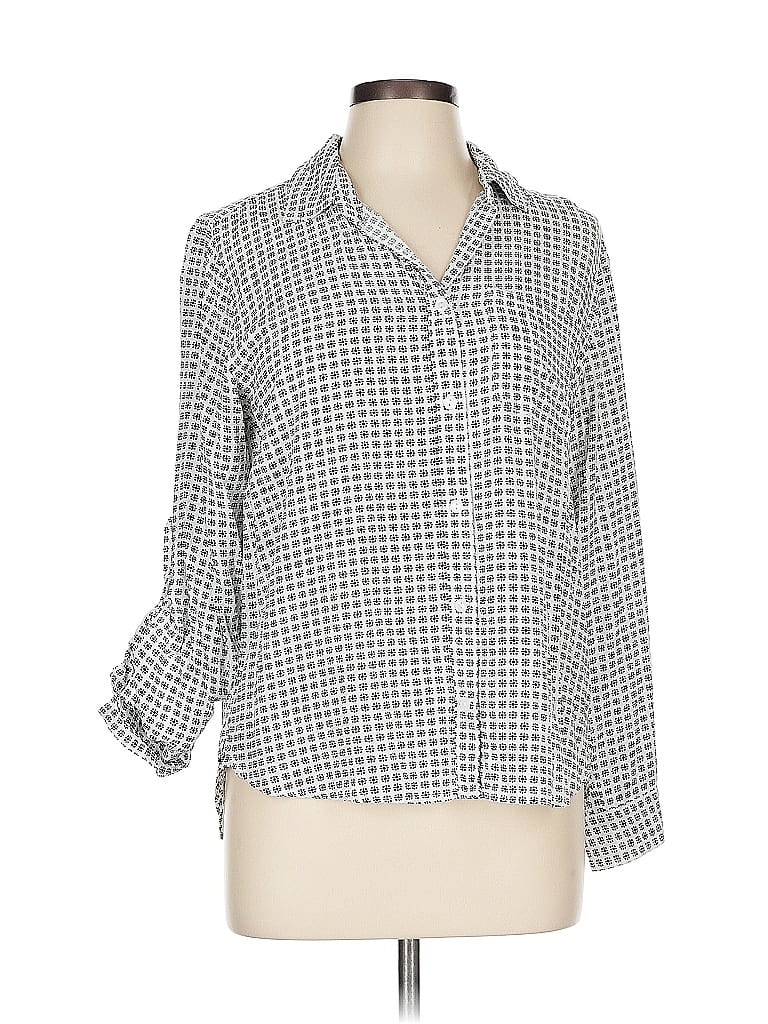 Pre-owned Velvet Heart 3/4 Sleeve Button Down Shirt In Gray