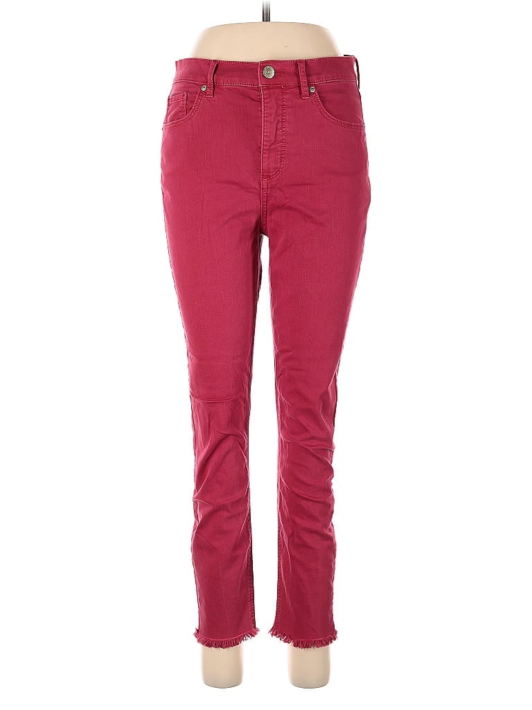 Pre-owned Ann Taylor Loft Jeans In Burgundy