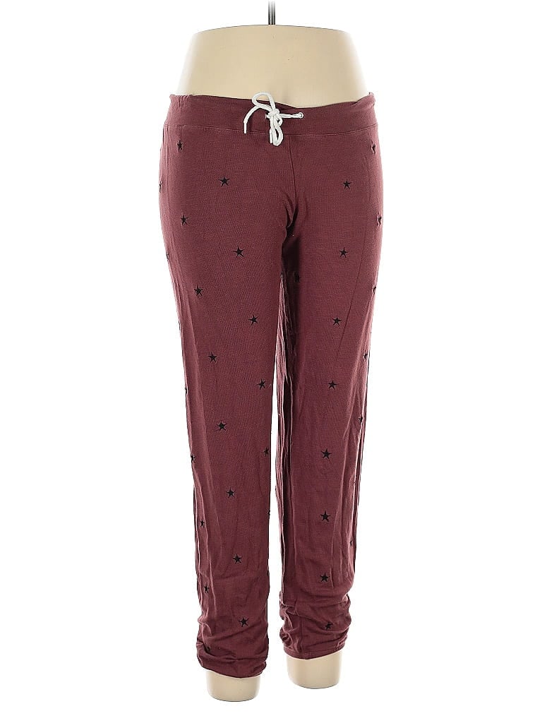 Pre-owned Monrow Casual Pants In Burgundy