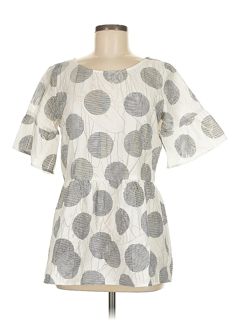 Eva Franco Silver Short Sleeve Blouse Size 6 - photo 1