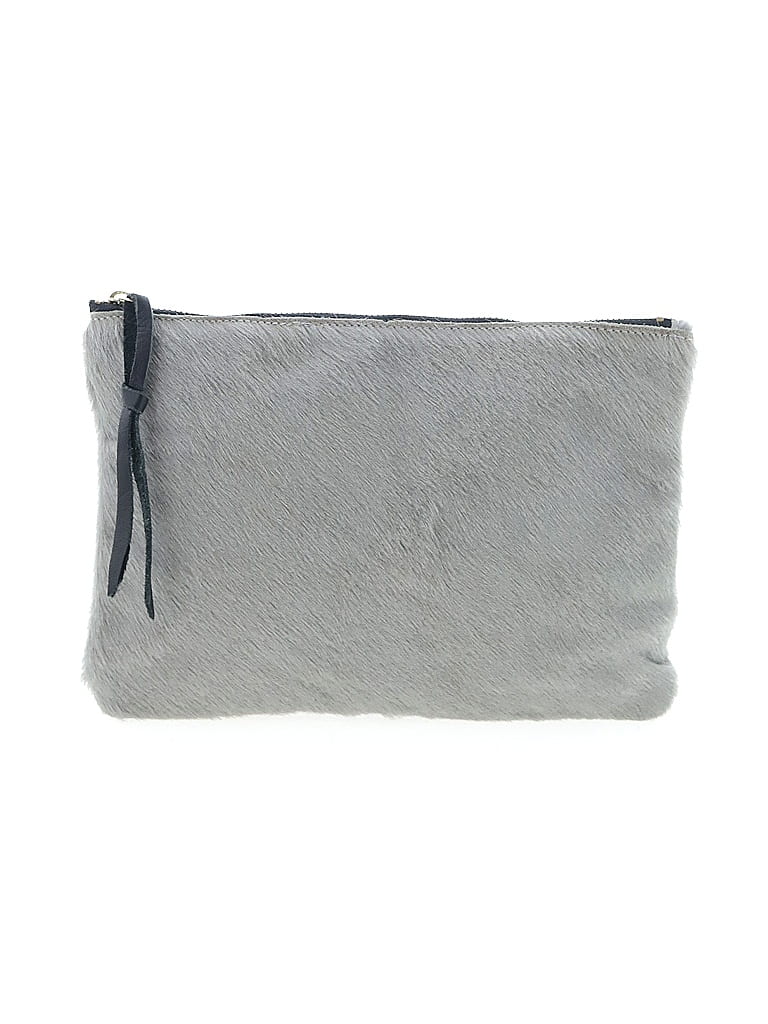 Oliveve Gray Leather Clutch One size - photo 1