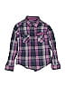 Guess 100% Cotton Plaid Purple Long Sleeve Button-Down Shirt Size 7 (big kids) - photo 1