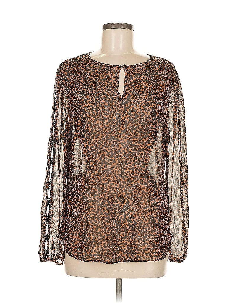 Pre-owned Banana Republic Factory Store Long Sleeve Blouse In Brown