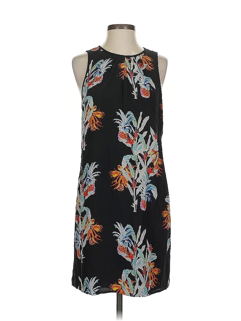 Rebecca Minkoff 100% Silk Tropical Black Casual Dress Size 4 - photo 1