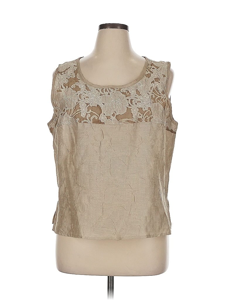 Pre-owned Unbranded Sleeveless Blouse In Brown