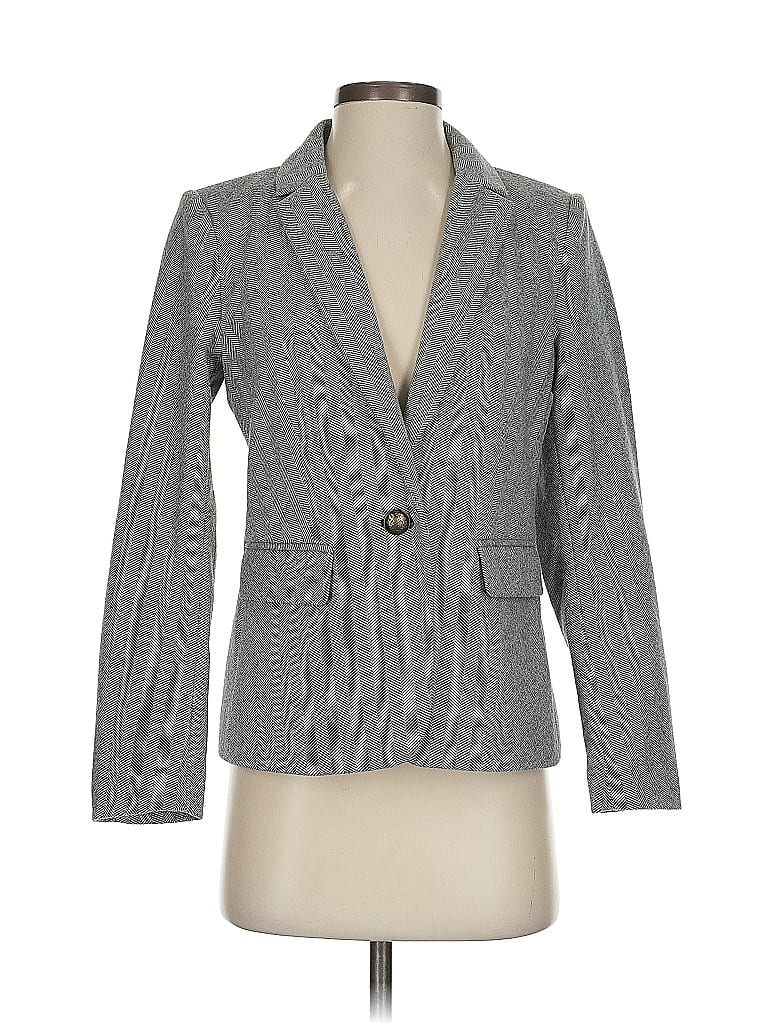 Pre-owned Ann Taylor Loft Blazer Jacket In Gray