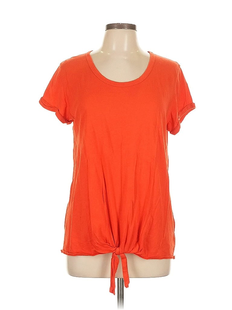 Pre-owned T.la Short Sleeve Top Orange Scoop Neck Tops