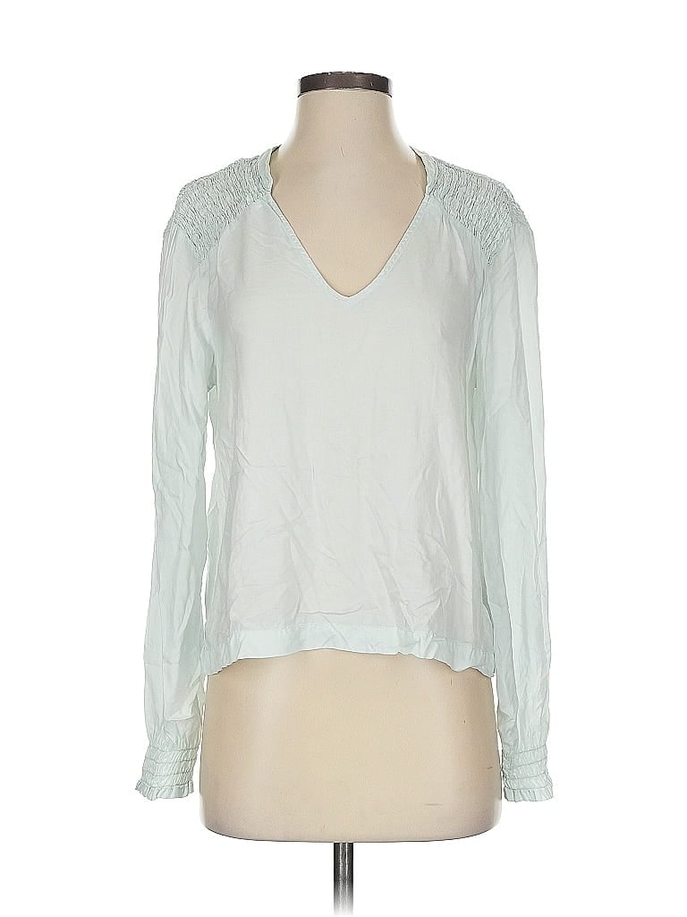 Pre-owned Bella Dahl Long Sleeve Blouse In Blue