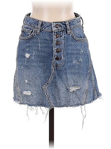 We the Free Denim Skirt (view 1)
