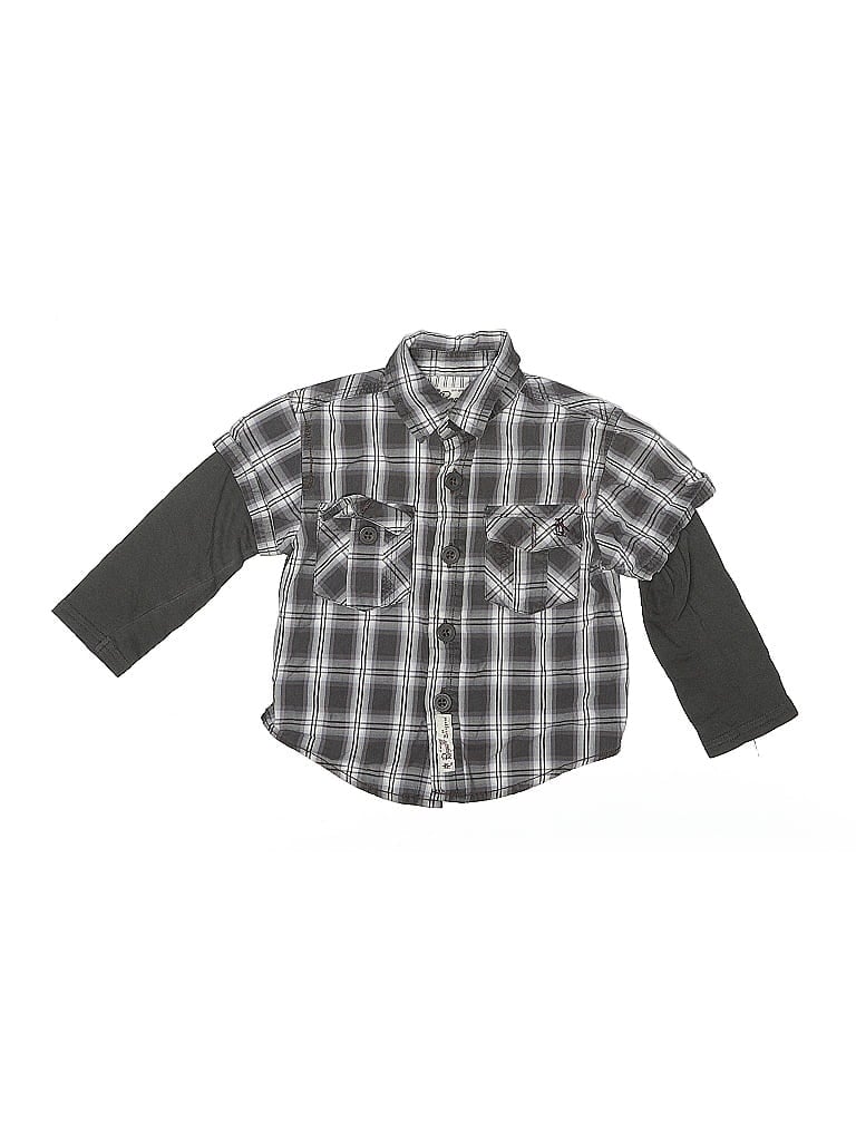 Pre-owned An Original Penguin By Munsingwear Babies' Long Sleeve Button Down Shirt In Gray