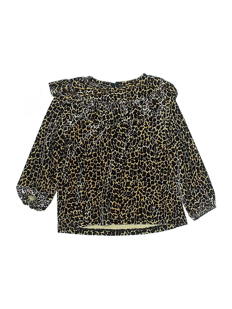 Pre-owned Crewcuts Kids' Long Sleeve Blouse In Gold