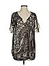 AK Anne Klein 100% Polyester Gray Short Sleeve Blouse Size 4 - photo 1