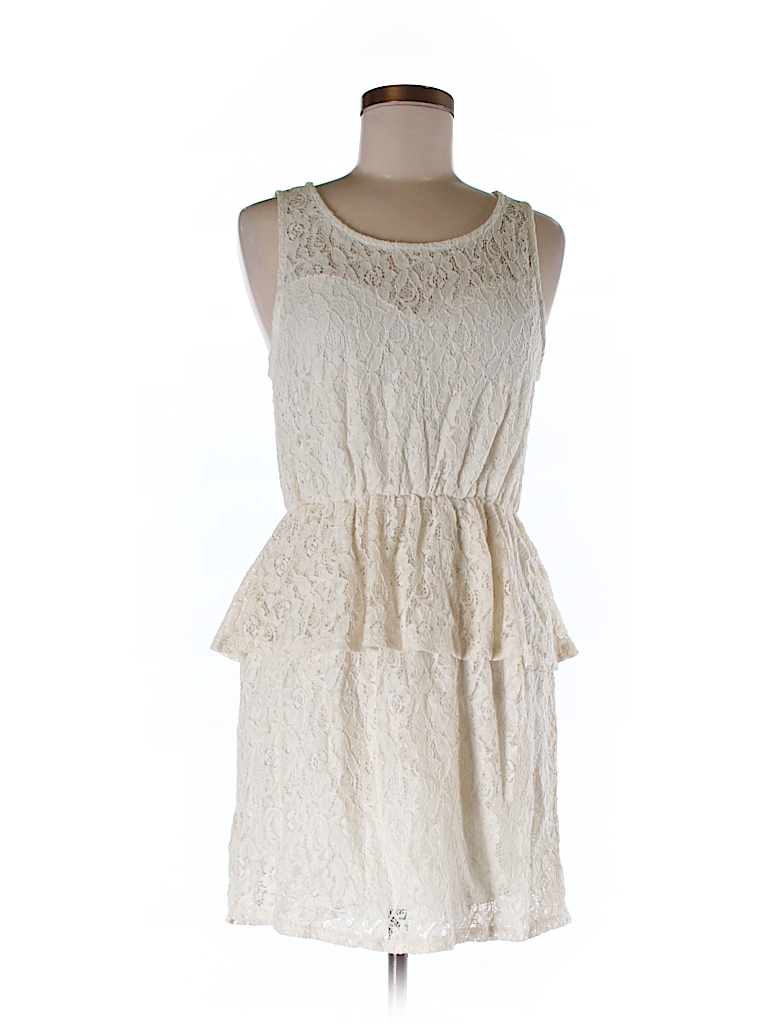 Everly Lace Beige Casual Dress Size L - 75% off | thredUP