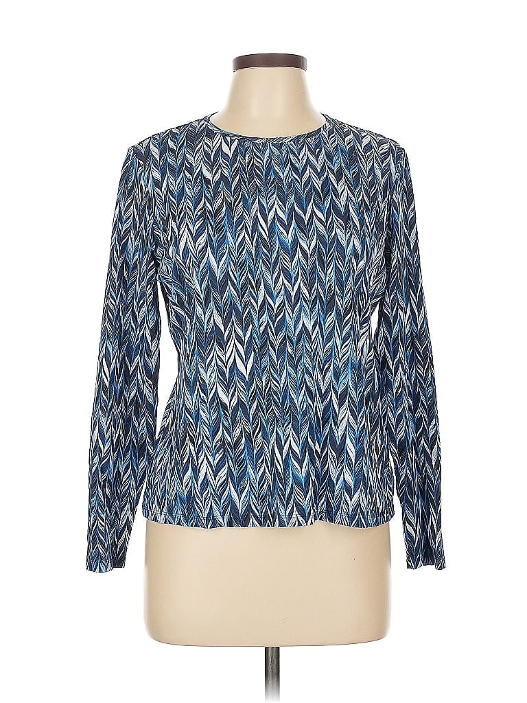 Click to view more detailed imagery on our partner's website Pre-owned Lands' End Long Sleeve Blouse In Blue