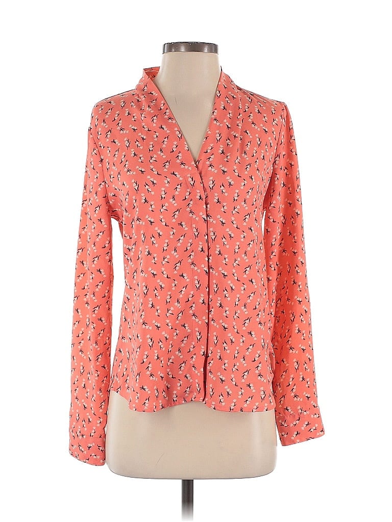 Pre-owned Halogen 3/4 Sleeve Blouse In Orange