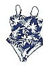 T by Talbots Print Blue One Piece Swimsuit Size XXS (estimated) - photo 1
