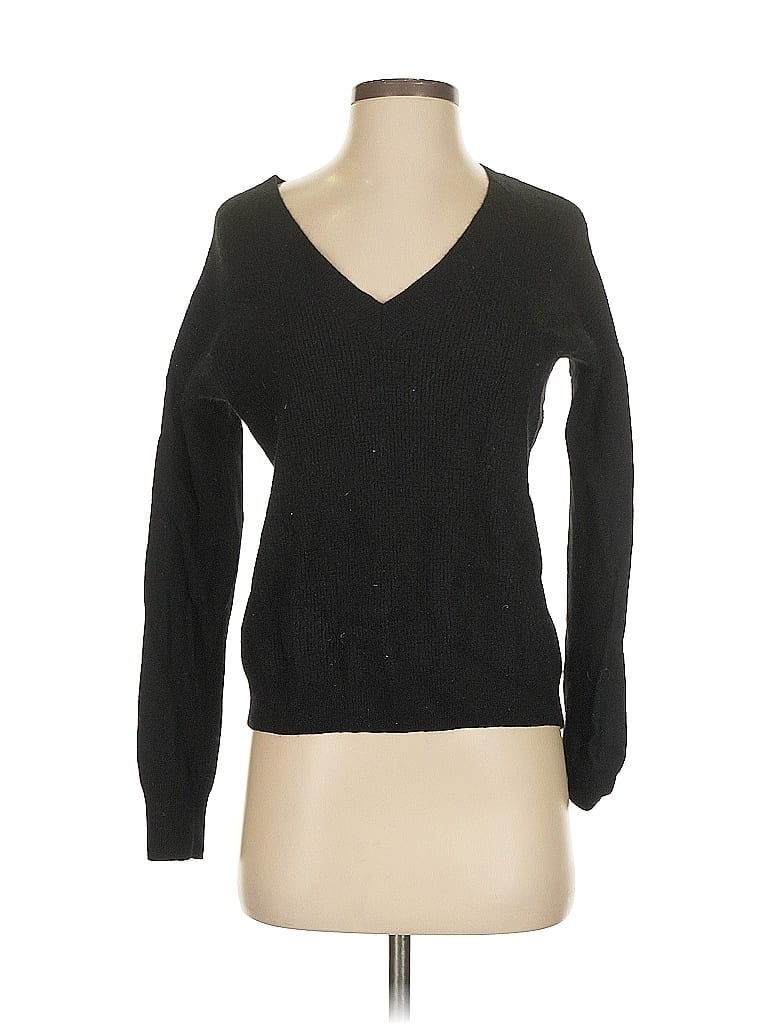 Pre-owned Theory Cashmere Pullover Sweater In Black