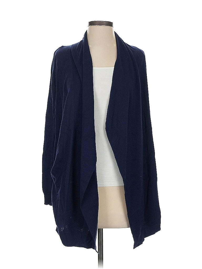 Pre-owned Theory Wool Cardigan Sweater In Blue