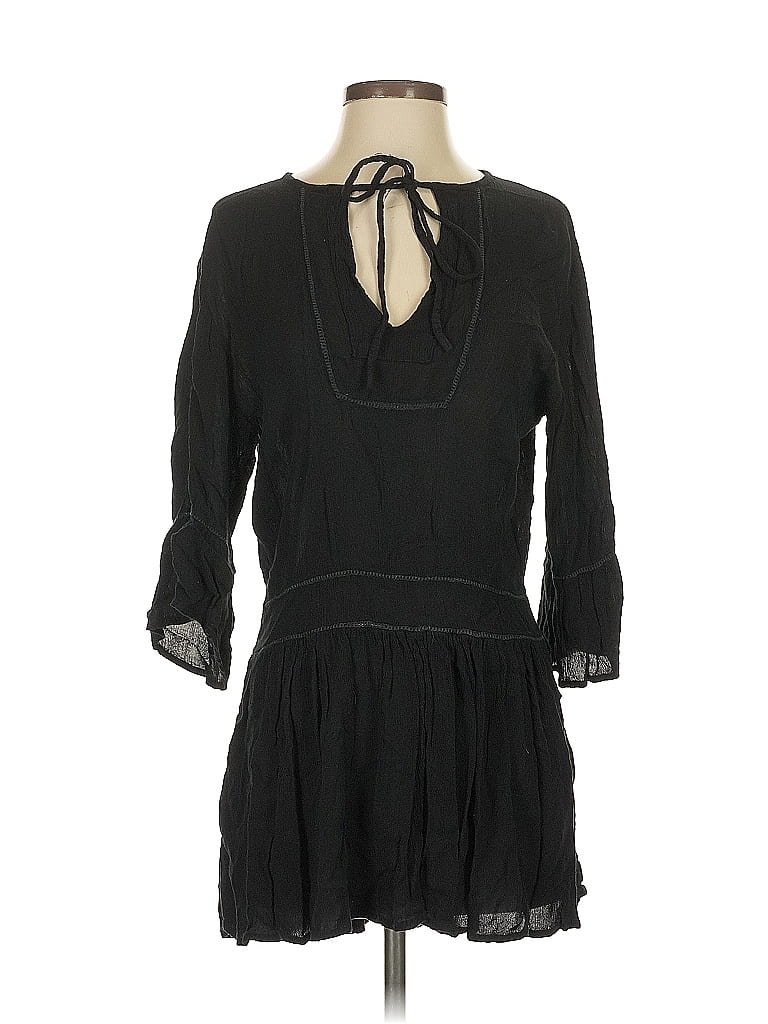 Pre-owned Vix 3/4 Sleeve Blouse In Black